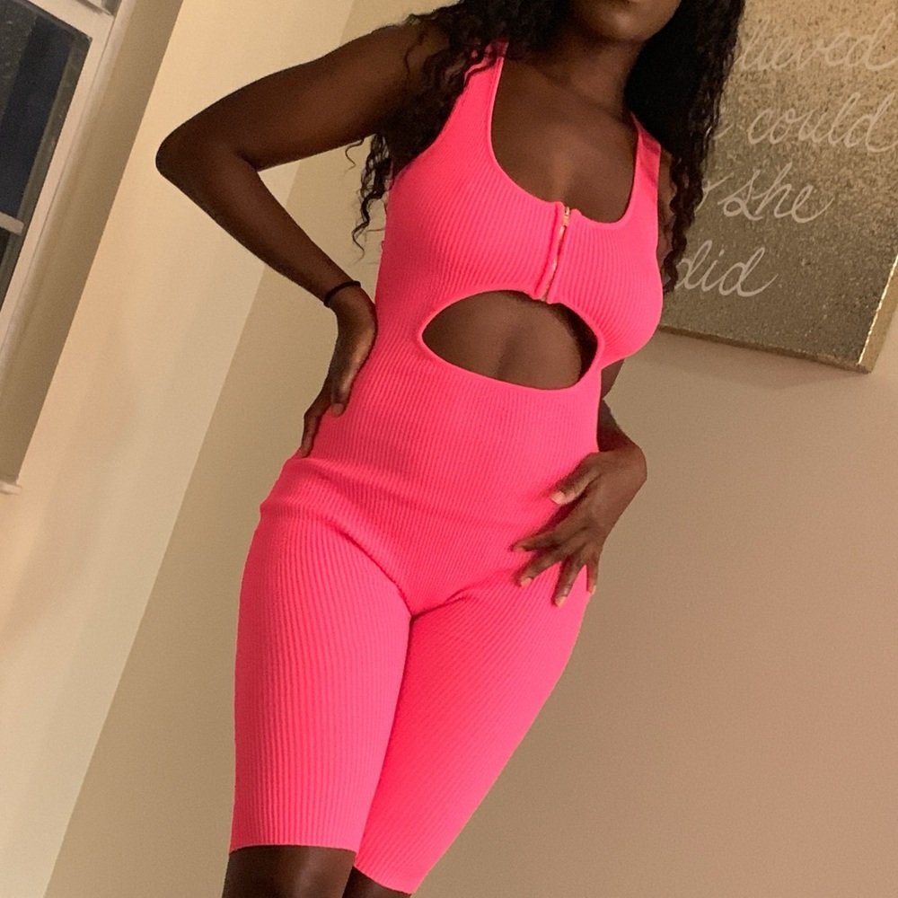 FashionNova Neon Pink Jumpsuit
